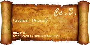 Csabai Dezső névjegykártya