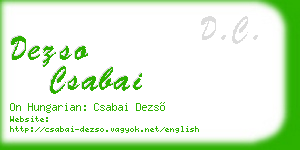 dezso csabai business card